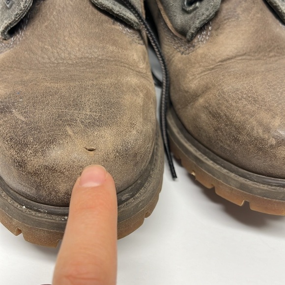 Timberland Harris Tweed Women's Fold Down Leather Boots Size 6.5 Gray Teddy - Picture 7 of 7